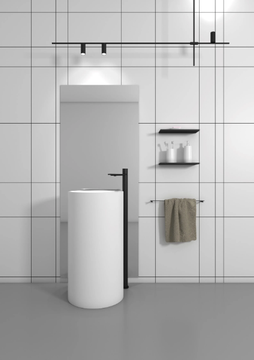 TUNNEL - Freestanding round Solid Surface washbasin by Olympia Ceramica - view 3